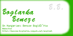 boglarka bencze business card